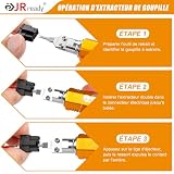 JRready ST5386 Zestaw 2 narzędzi do odłączania pinów Molex, odpowiedni do złączy męskich/żeńskich Molex MX3.0 i złączy mikroadapterów.