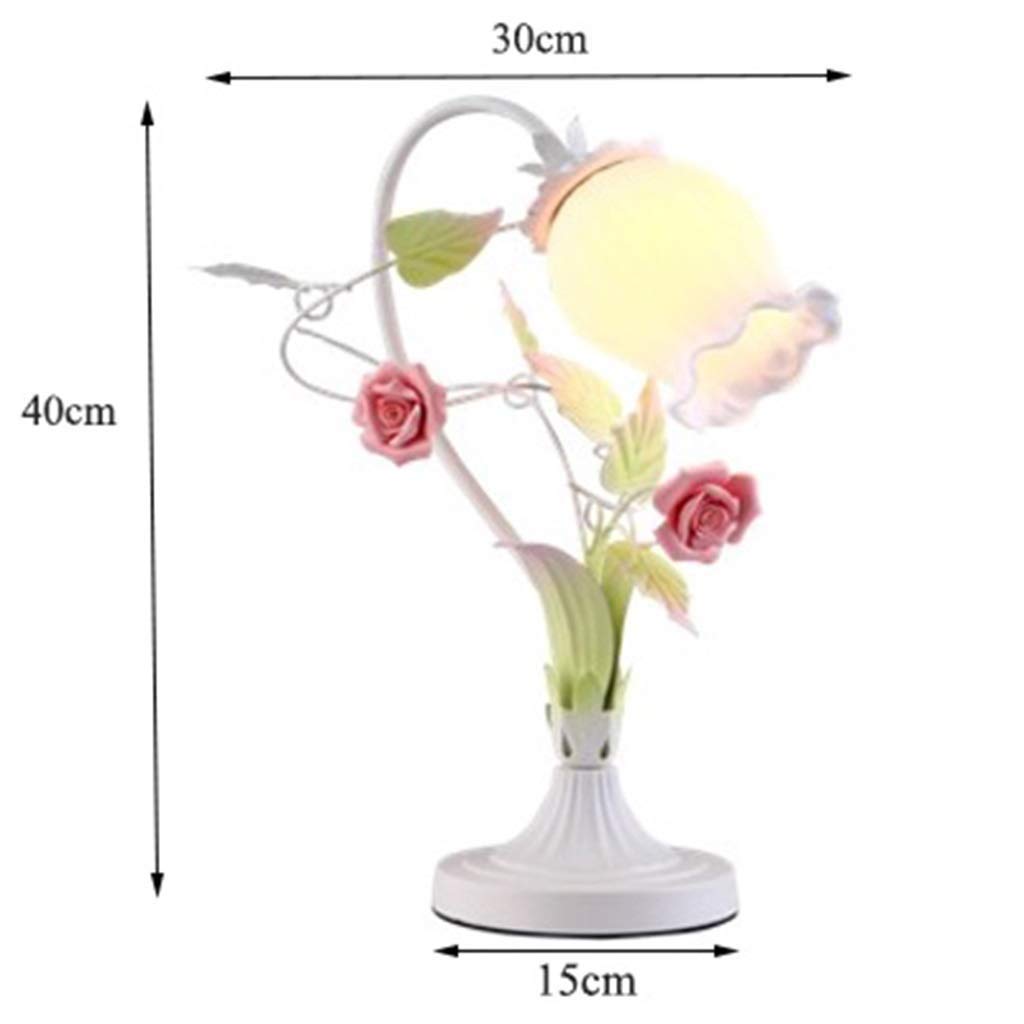Lampy stołowe do sypialni E27 Kwiaty Lampa biurkowa Zielony Współczesny Kwiat Stolik Nowoczesny Prosty Przycisk Przełącznika Lampy stołowe Dziewczyna Dziecko Sypialnia Lampka nocna