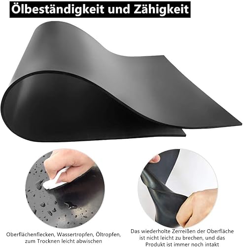 Nisorpa Gummimatte (200L x 100B x 0.3D cm) Gummiläufer Schutzmatte Garagenboden Bodenschutzmatte Antirutschmatte Gummi Matte für Keller, Werkstatt, Garage