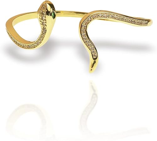 Pulsera de serpiente para mujeres, niñas y hombres, pulsera de oro con diseño de serpiente abierta, ajustable, divertida y flexible, pulsera de mano