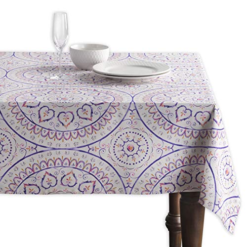 Maison D' Hermine Tablecloth 100% Cotton 60"X120" Decorative Rectangle Tablecloths Washable Table Cover For Gifts, Home, Wedding, Restaurant, Buffet Party & Camping, Mandala -Spring/Summer #TOP1