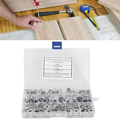 75PCS Furniture Connecter Cam Lock Fittings, Cam Lock Nut Furniture Fixing Screws - Image 4