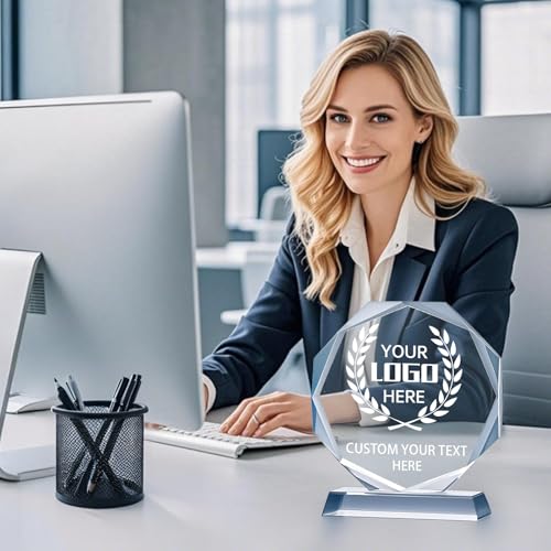 Personalized Crystal Trophy Award - Plaques Personalized Engraved - Coworker Gift, Employee Appreciation Gift, Anniversary Farewell Retirement Gift - Custom Employee Recognition Awards and Trophies