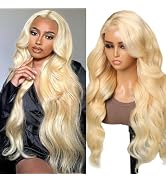 TESLAL Wear and Go 613 Blonde Lace Front Wig Human Hair Pre Cut 6X5 Body Wave Human hair Wigs Glu...