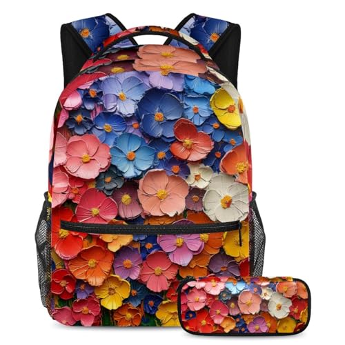 Ensemble sac à dos scolaire arc-en-ciel et trousse pour illuminer les journées de classe