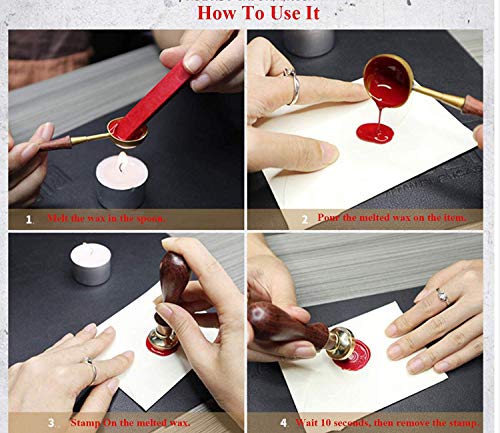 Mnyr Made With Love Heart Monogram Wax Seal Sealing Stamp Kit Rosewood Handle Ideal For Mother's Fathers Day Valentine Decorating Gift Packing Envelope Parcel Card Letter Wedding Invitation Seal Stamp #TOP5