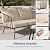 EAST OAK 4-Piece Plaza Patio Furniture Set, Outdoor Furniture with Thick Cushion Sofa and Coffee Table, Modern Patio Conversation Set for Garden, Backyard and Porch, Brown & Beige