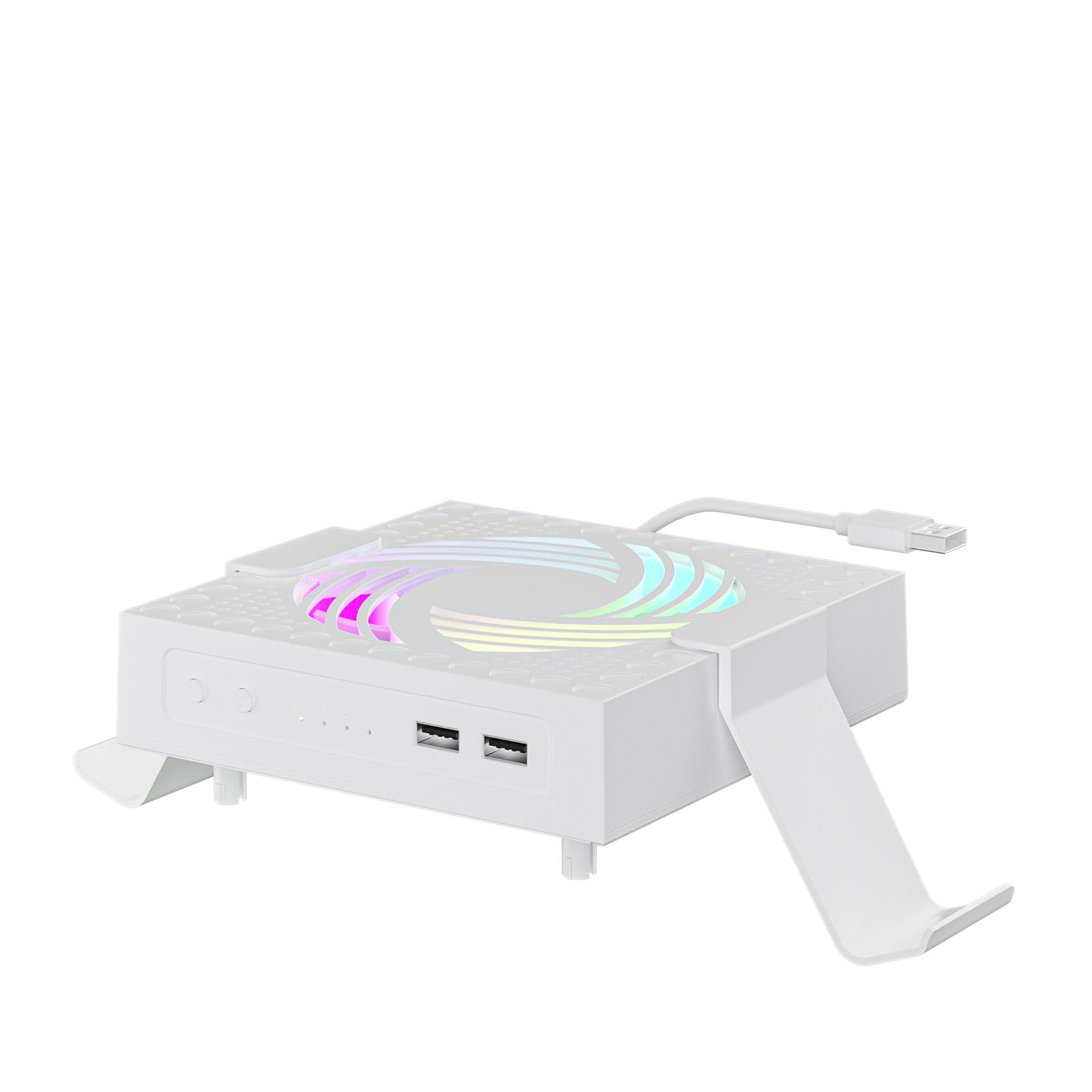 Ventilador de refrigeración externa con soporte para controlador de luz, luz ajustable de 3 velocidades