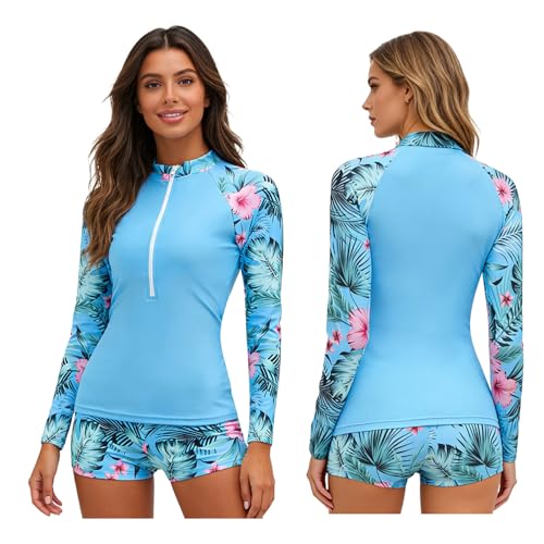 Maillot de bain deux pièces femme protection solaire ensemble beachwear été vacances