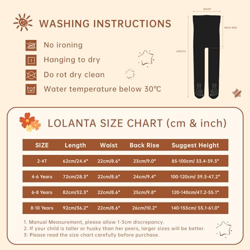 LOLANTA Cable Knit Tights for Girls, Non-slip Uniform Socks Footed Leggings, Soft Combed Cotton Pantyhose, 3 PACK3