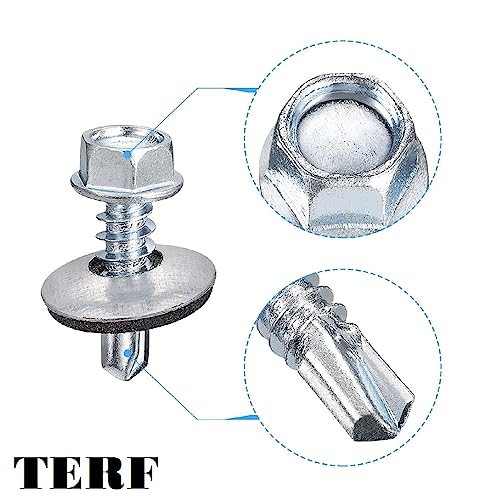 TERF Light Duty Sheet to Steel Roofing Screw 5.5mm X 50mm (No.12 X 2) Hex Head With EPDM Sealing Washer Self Drilling Self Tapping Roofing Screw - Pack of 25 - Image 4