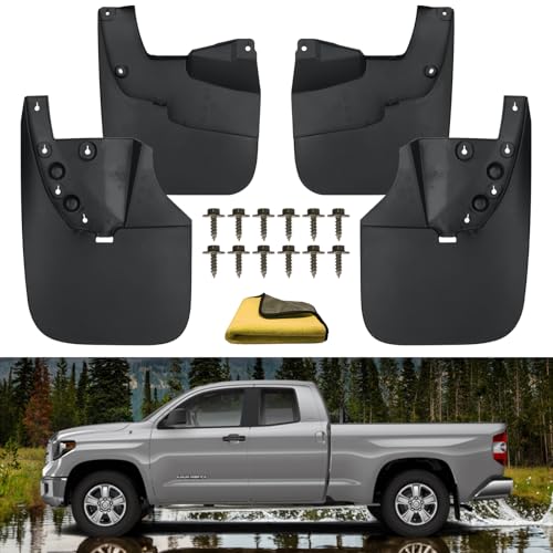 Image of Mud Flaps Compatible with Toyota Tundra 2007-2021 Mud Guards Splash Guards Tire Protector Mudguard No Drilling Required Mudflaps Accessories