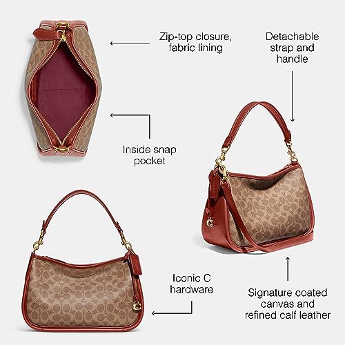 COACH Coated Canvas Signature Cary Crossbody, Tan Rust3