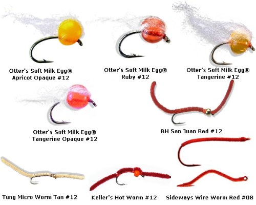 Egg and Worm Flies - 8 Piece Assortment Kit