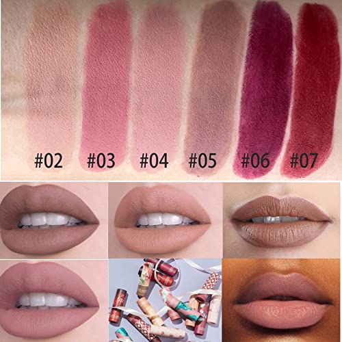 Matte Lipstick Lip Tint Balm Lipgloss, Velvet Pink Lipstick Long lasting Waterproof Non Stick Cup Lipstick Lip Gloss Nude Velvet Lipstick, Up to 12 Hour Wear, Non Drying Lipstick for Woman (#04) - Image 6