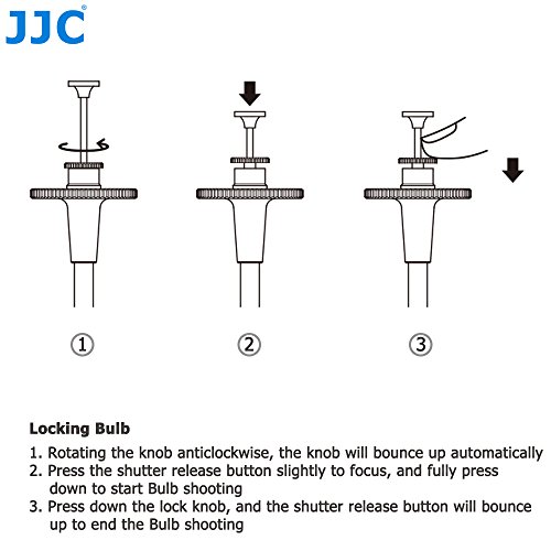 JJC TCR-70BK Drahtauslöser 70cm mit Feststellfunktion für Mechanische Kameras Schwarz