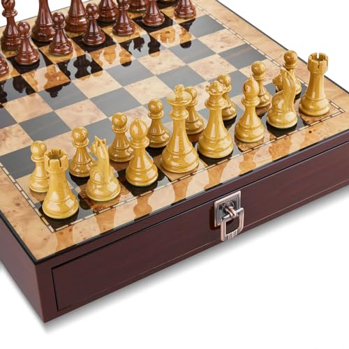 Set de Ajedrez de Madera AMEROUS 17 pulgadas con Piezas Pesadas miniatura 7