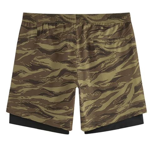 Image of maamgic Mens Workout Shorts 2 in 1 Stretch 5 inch / 7 inch Gym Shorts Running Shorts with Compression Liner Zip Pocket