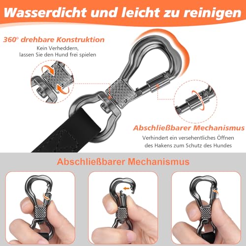 X XBEN Wasserdicht Schleppleine für Hunde,3M 5M 10M 15M 20M 30M Gummierte Schleppleine mit Abschließbarer Karabine,Hundeleine Laufleine für Kleine Mittlere Große Hunde,Robuste Trainingsleine