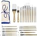 CONDA Paint Brushes Set of 24 Different Shapes Professional Painting Brushes for Oil, Acrylic Canvas and Watercolor Painting (White)