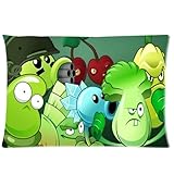Plants vs Zombies Pillowcase Custom Plants Vs Zombies Pillowcase 20x26 Rectangle Throw Pillow Cover Soft Cotton Zippered Cushion Case Two Sides Pattern Printed by Shannonsa