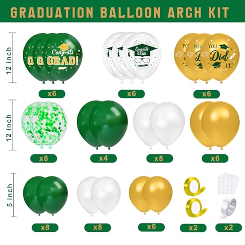 Image of Graduation Decorations 2026 - Green and Gold Graduation Decorations - Set of 4 Balloons Boxes with Letters 2026 GRAD So Proud of You, Congrats Grad Party Decorations for Any Grades