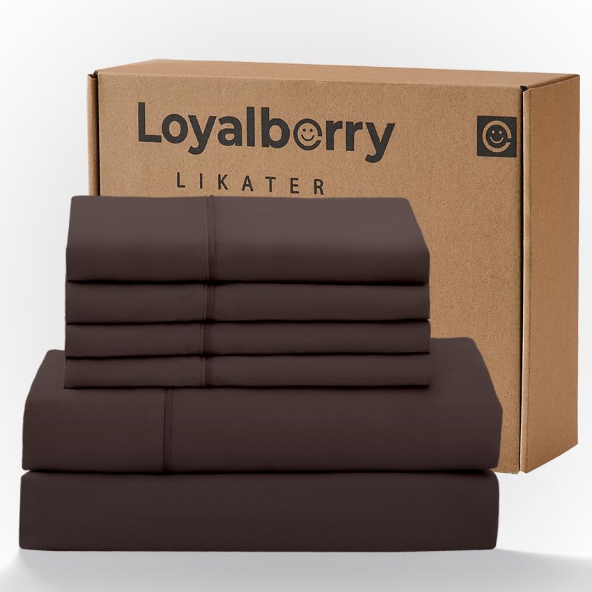 Loyalberry King Sheet Set- 6 Piece Breathable & Cooling Sheets | Ultra-Soft Hotel Luxury Bed Sheets | 18" Deep Pocket | Wrinkle, Fade, Stain Resistant