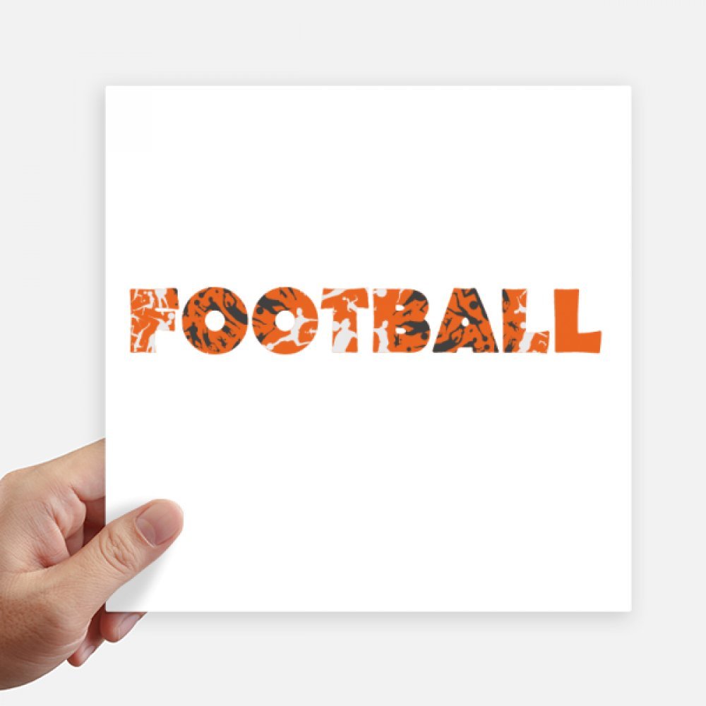 Stickers de fútbol naranja cuadrados 20cm: juego de 4 pegatinas decorativas de vinilo