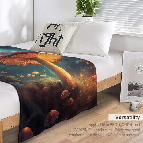 Couverture en champignon 3D cadeau original et doux pour lit et canapé