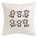 Reifen-Markt Funda de la Almohada 40x40cm Monos Divertidos Smilies Android iPhone EMOTICONOS iOS Emoticon sa Sonrisa App de Microfibra en Color Blanco