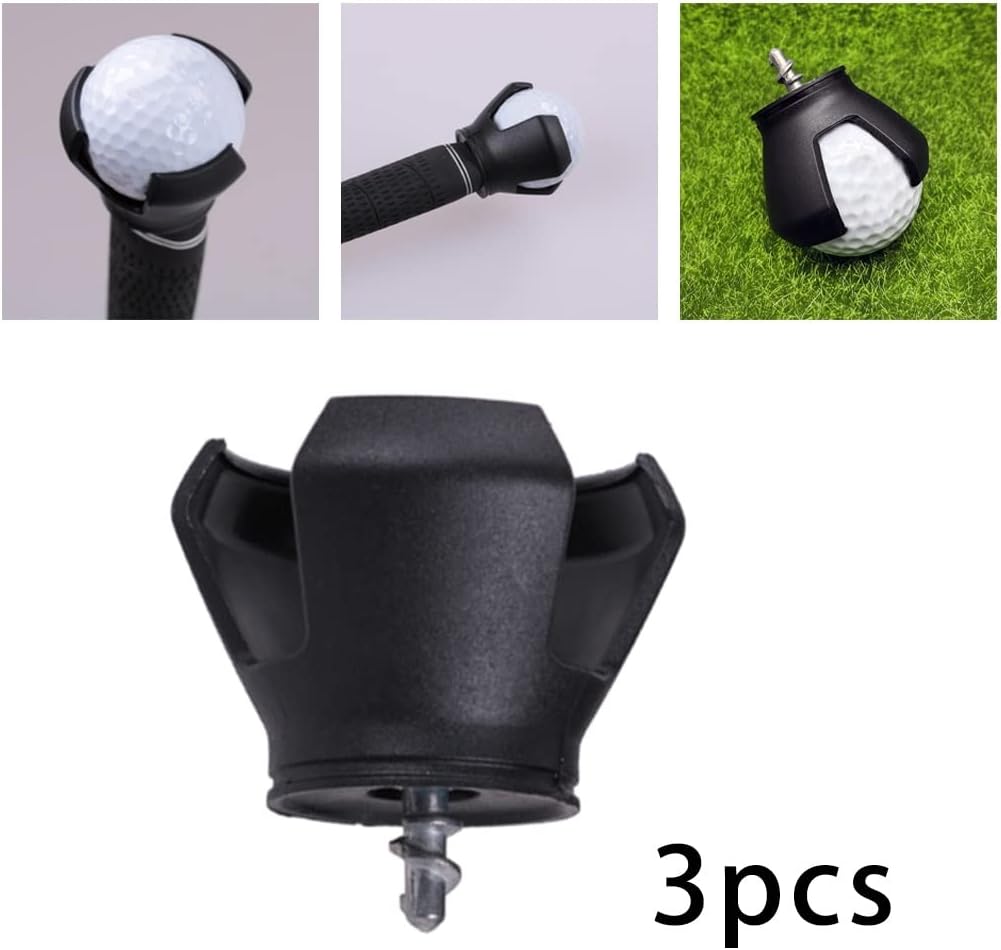 Pack of 3 Premium Golf Ball Pick Up Retriever Durable Back and Knee Saver Claw Grabber Screw-On Putter Tool Kit