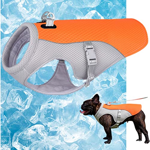 Floving Dog Warm Vest for winter,Warm Coat for dogs small Medium large,dogs warm jacket,Safety Reflective Vest for Dogs Walking (Large, Orange)