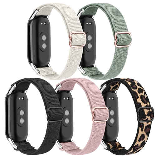 Vancle Para Xiaomi Mi Band 10/9/8, hombre y mujer, 5 unidades de pulseras deportivas elásticas compatibles con Xiaomi Smart Band 10/9/8 pulsera de repuesto
