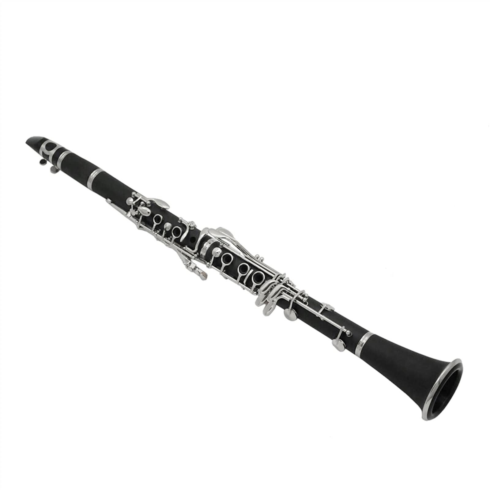 TSTS 17 Chiavi in ​​SIB Clarinetto Cupronichel Nichelato ABS con Panno di Pulizia Guanti Strumento A Fiato per Studenti Principianti Set per clarinetto per Studenti