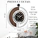 VIVIFLYSE Modern Walnut Marble Dial Wall Clock, Large Wood Metal Frame Silent Non Ticking Wall Clocks for Living Room, Bedroom Decoration, Contemporary Home Wall Decor Gift Idea, 22 in