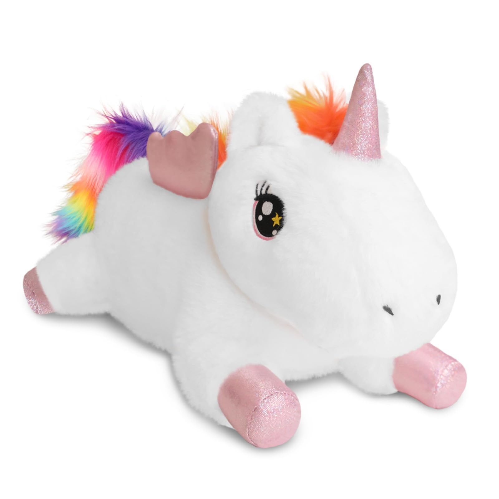 SQEQE Weighted Unicorn Plush, Weighted Unicorn Stuffed Animal, Cute Plushies Soft Pillow Toy Gift for Kids Adults 13.8 Inch, 1.6 Lbs