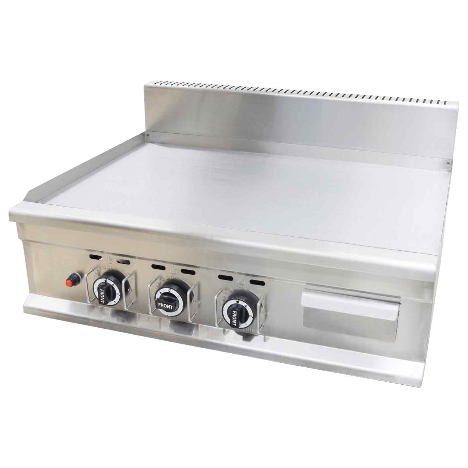 Commercial Stainless Steel LPG Gas Griddle Grill, 35.6" x 21.7" Flat Top Countertop Griddle for Steak, Pancakes &amp; Teppanyaki, 2800Pa, Home &amp; Outdoor Use
