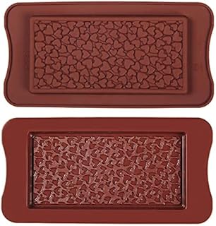 Selecto Bake Break Apart Silicone Chocolate Mould, Heart Shape Chocolate Bar Mold, Homemade Protein and Energy Bar Molds