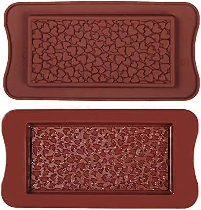 Selecto Bake Break Apart Silicone Chocolate Mould, Heart Shape Chocolate Bar Mold, Homemade Protein and Energy Bar Molds