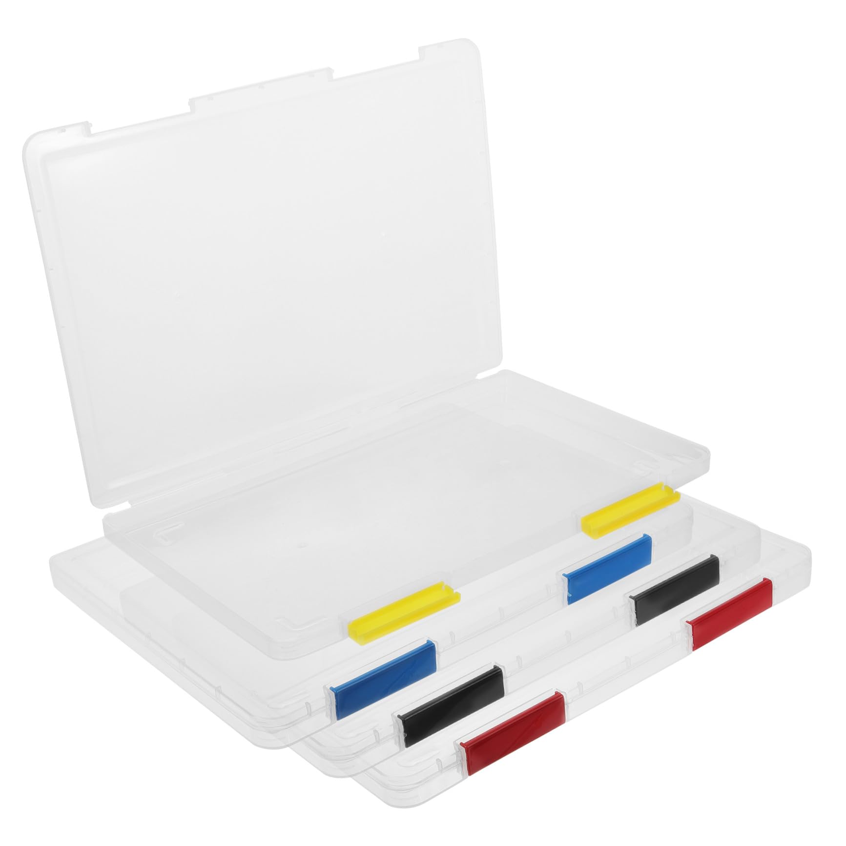 Artibetter Scatole Portadocumenti 4 Pezzi in Plastica Trasparente Resistente e Non Deformabile, Organizer per File per Ufficio e Libreria