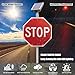 30'' Stop Sign Solar Powered LED Flashing Stop Sign Board, Aluminum Octagon Road Signs Traffic LED Blinking Street Warning Sign, Waterproof, Heavy Duty, Rust-Proof, Engineer Grade
