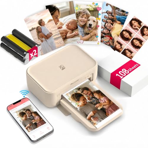 iDPRT 4x6 Photo Printer, CP4100 Phone Printer 108 Sheets & 2 Cartridges