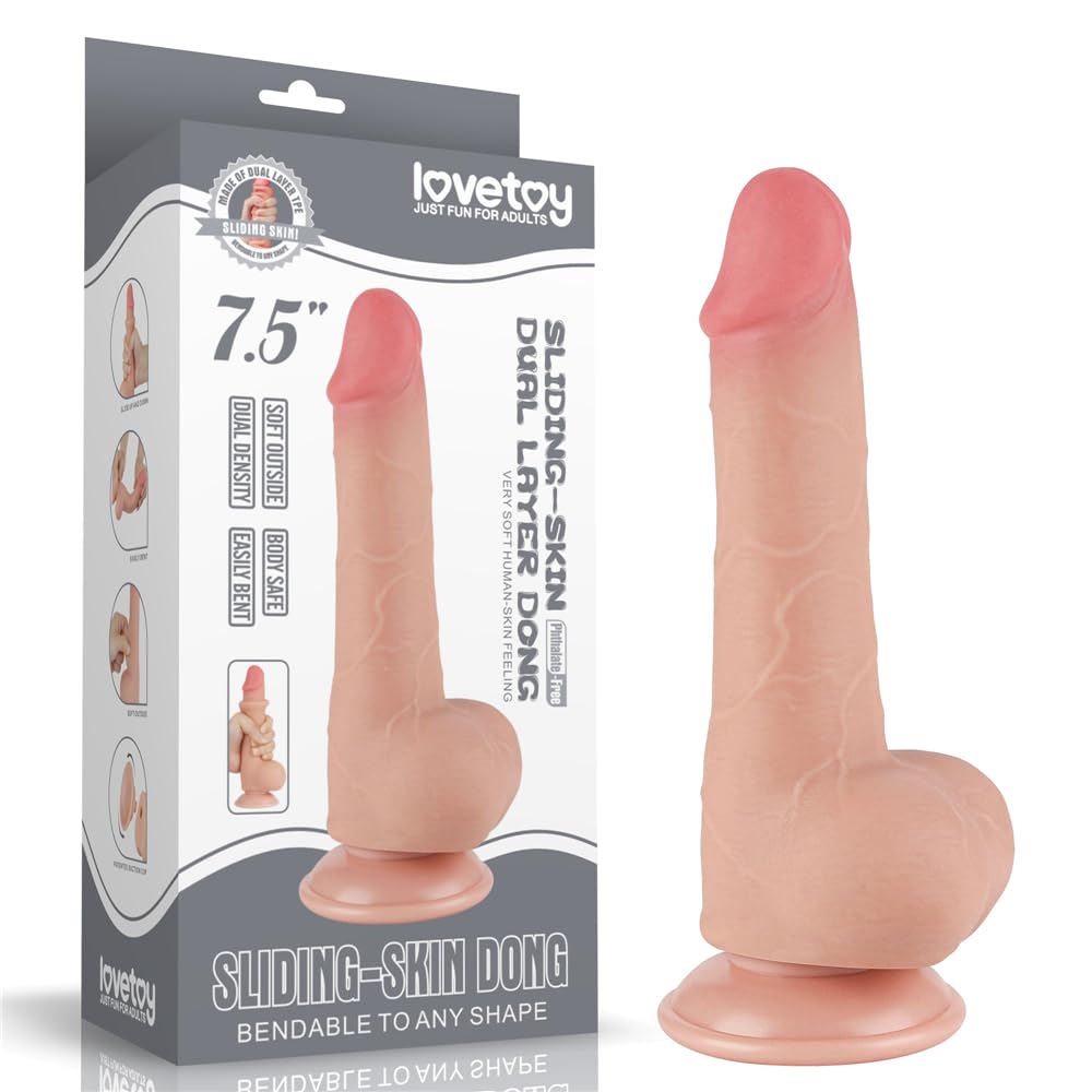 LoveToy Sliding Skin Dildo Nude Ø 3,6 x 19,5 cm