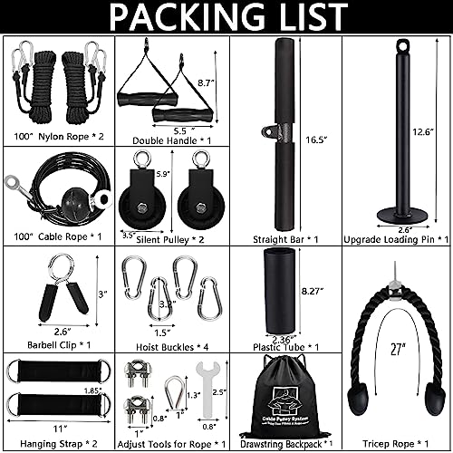 Favuit Cable Pulley System Home Gym, Upgraded Weight Cable Pulley System Gym DIY LAT Pull Down Home Gym Fitness Cable Machine Attachment for Gym LAT Pull Down Biceps Curl Tricep Arm Workouts - Image 3
