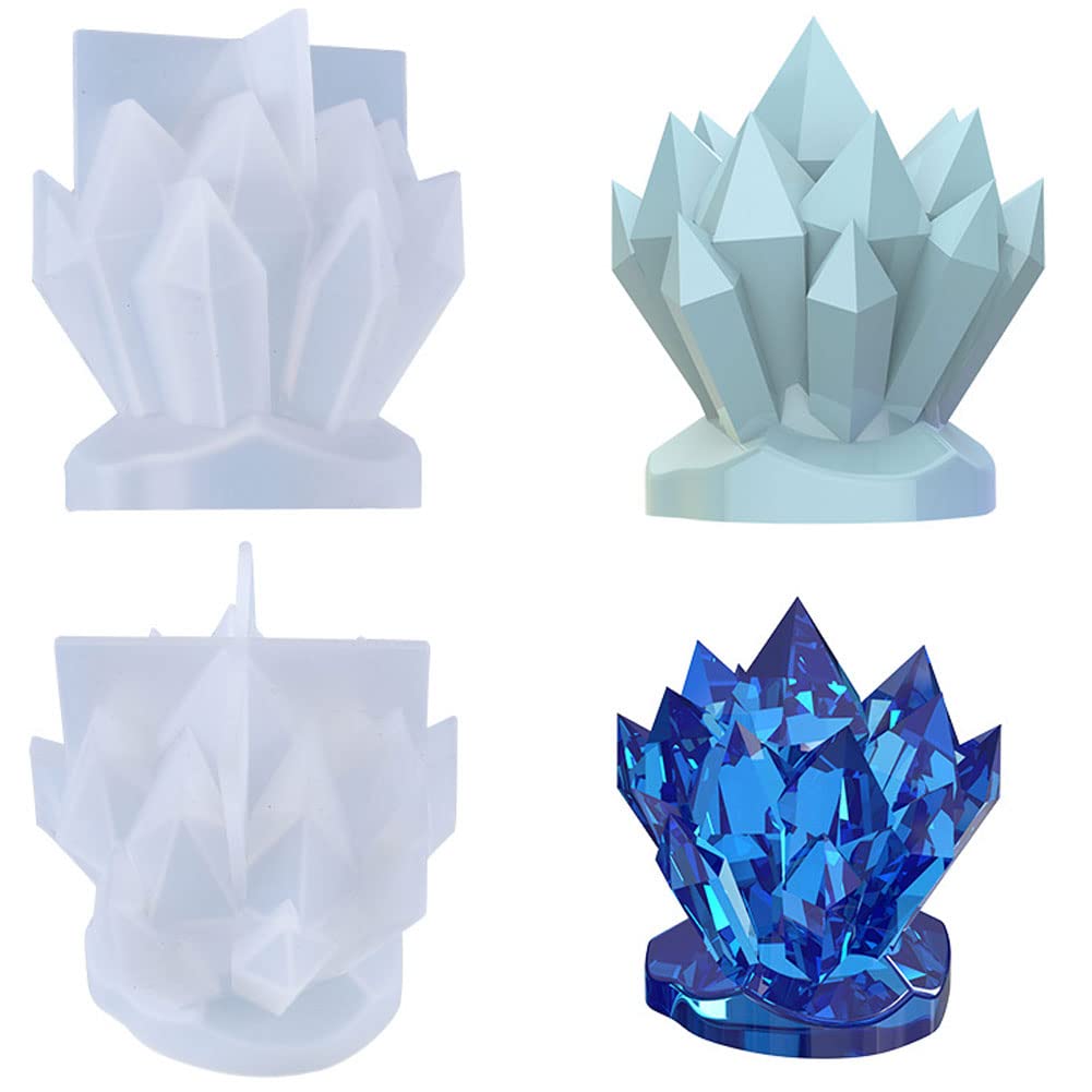 Świeca, Formy na świece Kryształ Klaster Formy żywiczne Formy do wyrobu świec Świeca silikonowa 3d Odlewanie z żywicy epoksydowej Geometryczna forma Diy Rzemiosło do dekoracji stołu