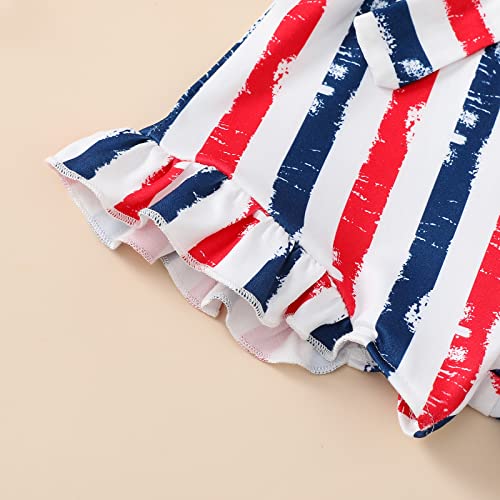 Xiaodriceee 4Th Of July Toddler Girl Romper Sleeveless Spaghetti Straps Short Jumpsuit One-Piece Summer Fourth Of July Outfit (Straps Red White And Blue,18-24 Months) #TOP6