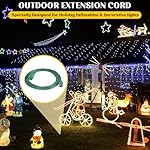8FT Green Outdoor Extension Cord, Christmas Light Extension Cord Outside, Male to Female 2 Prong Power Cable Cords 250V 6A for Outdoor Indoor Christmas Tree Lighting Landscaping Holiday Party Decor - Image 4