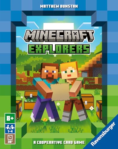 Ravensburger - Minecraft Explorers - Jeu de société Familial - Jeu de Cartes coopératif- 1 à 4 Joueurs dès 8 Ans - 21580 - Version française.