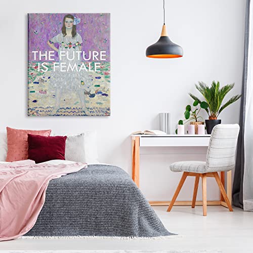 Stupell Industries The Future is Female Vintage Girl Powerful Stance Canvas Wall Art, 36 x 48, Off- White2