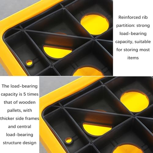 Heavy-Duty Spill Containment Platform - Leakproof Polyethylene Pallets with Flat Top Grating for Warehouses & Factories, Ideal for Oil Drums & Chemical Storage